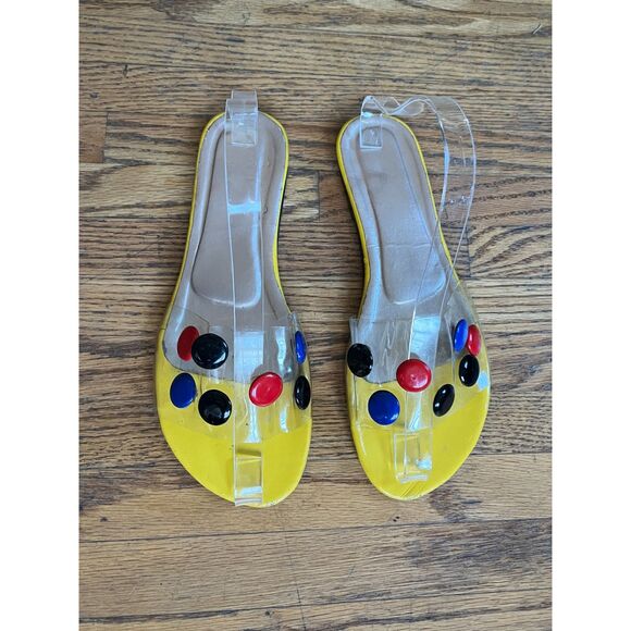 Giuseppe Zanotti Clear Beaded Flat Slides Sandals Shoes  Women's Size EU39 US8.5 - Picture 9 of 9